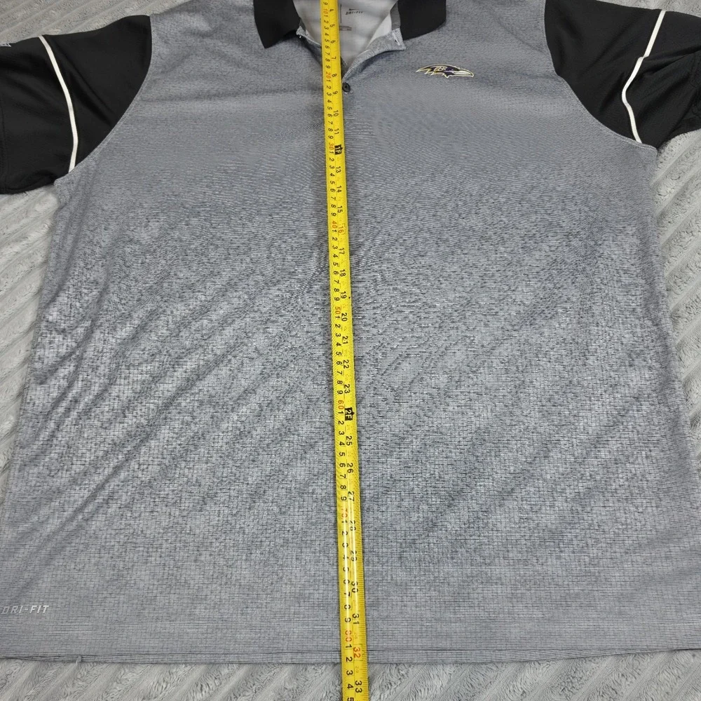 Nike Baltimore Ravens NFL Onfield Dri-FIT Striped Polo Shirt Mens‎ 2XL